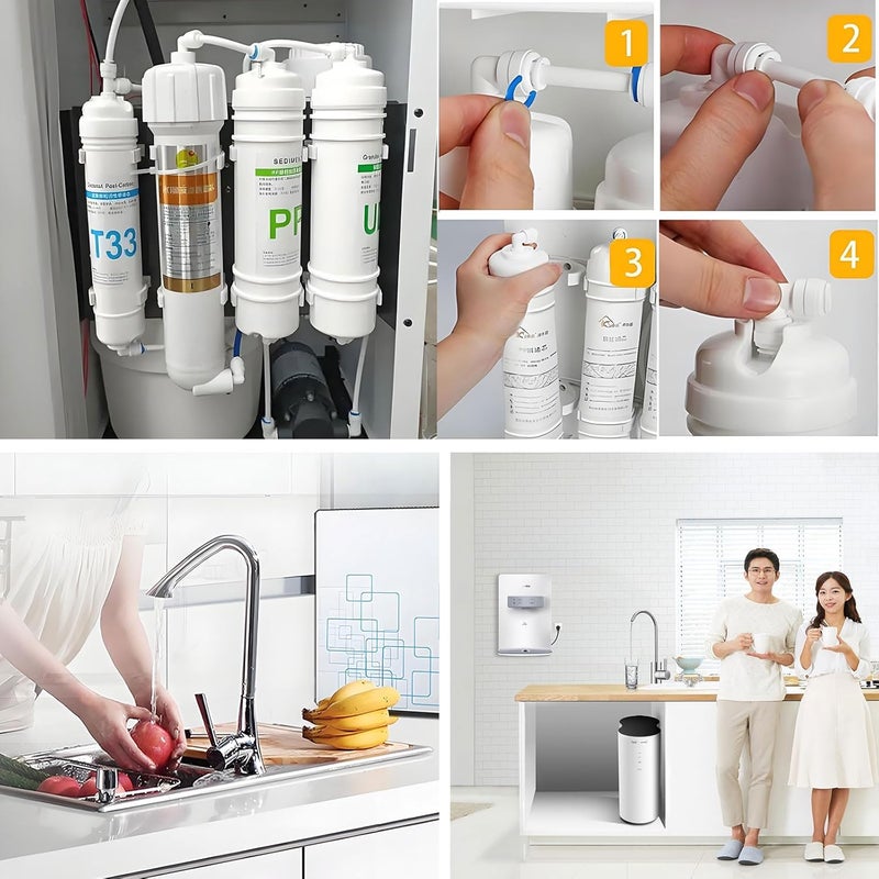 AimatRun 3/8" Reverse Osmosis (RO) Pipe Fittings, Bulkhead Fittings, Quick-Connect Bulkhead Fittings, Plastic Push-to-Connect Fittings for Reverse Osmosis Water Systems, Water Filters, and Water Purifiers3PCS - Image 4